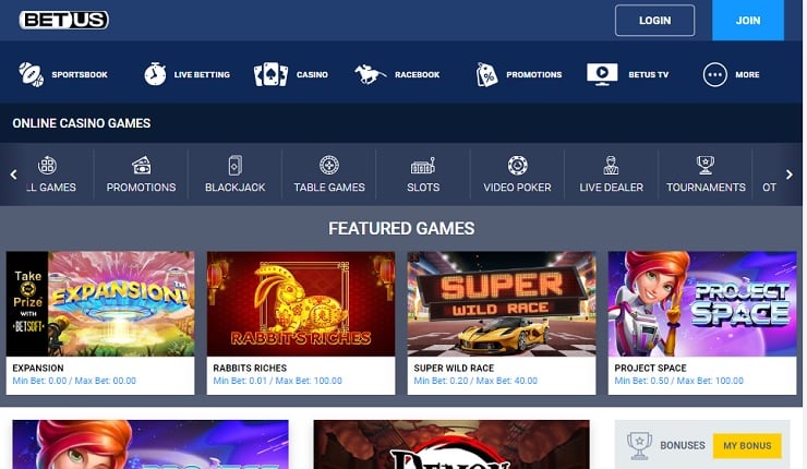 betus tablet casino app