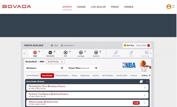 bovada parlay betting