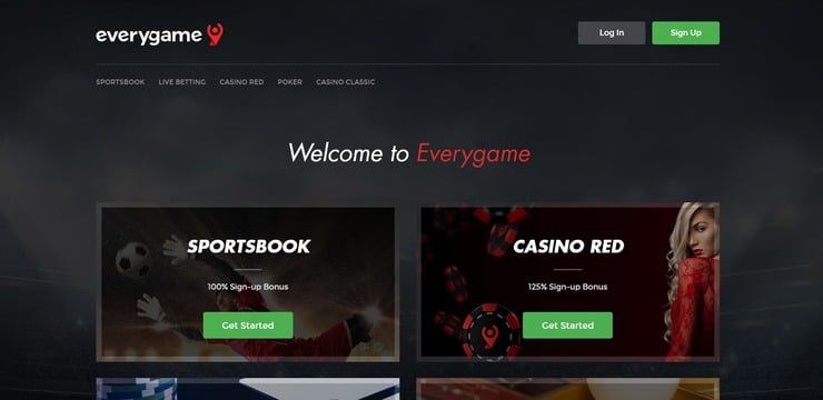 Everygame homepage