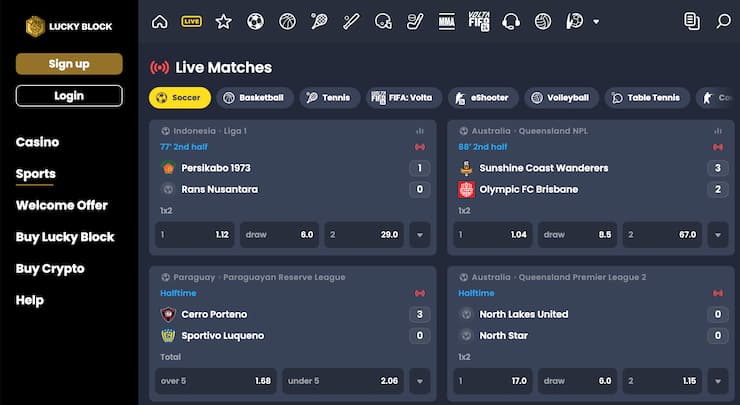 lucky block live betting