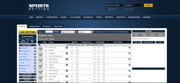 Sportsbook at SPortsBetting.ag