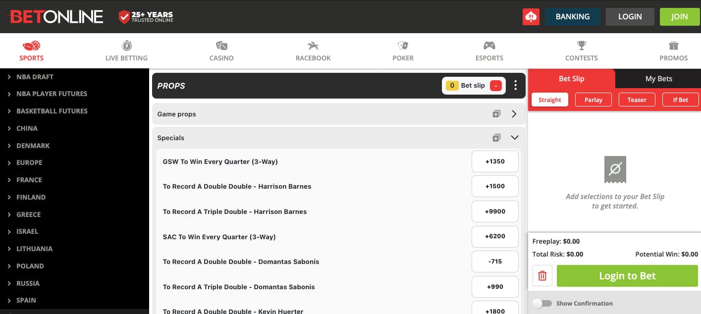 Golden State Warriors NBA wire to wire bet BetOnline