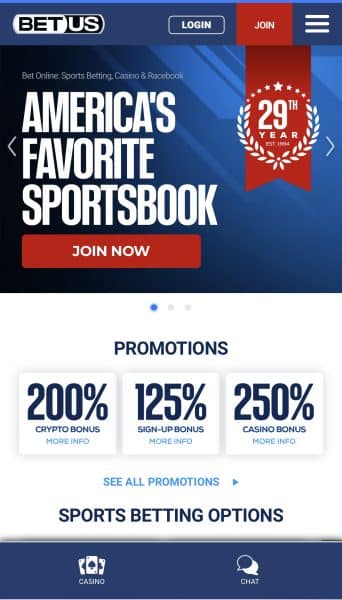 BetUS homepage