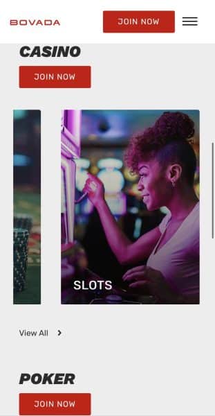Bovada homepage