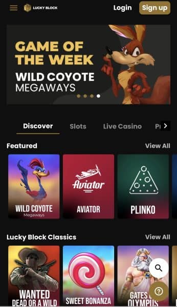 Lucky Block homepage