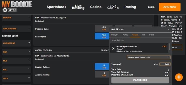 MyBookie Teaser Odds