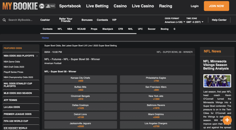 MyBookie NFL betting