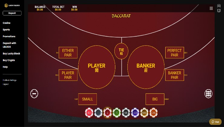 Baccarat at lucky block