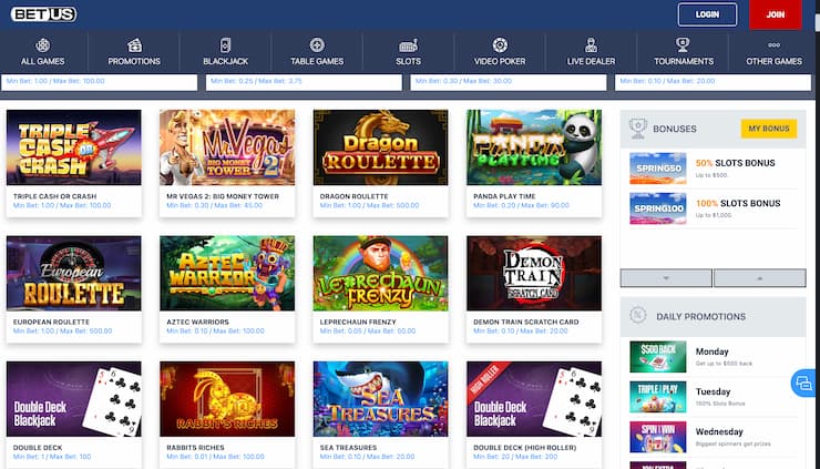BetUS Casino 3D Slots
