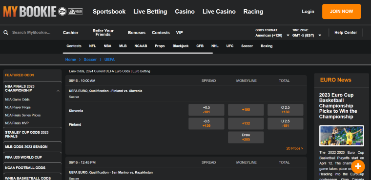 MyBookie soccer lines Premier League