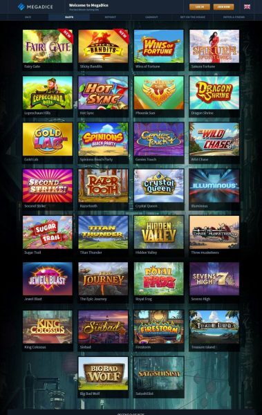 mega dice slots lobby