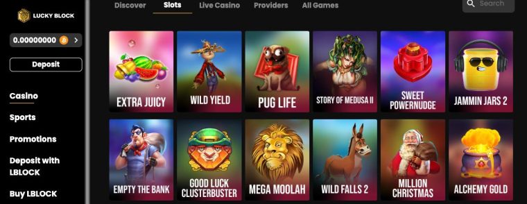 Online slots at Lucky Block