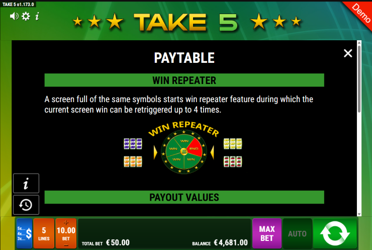 Paytable