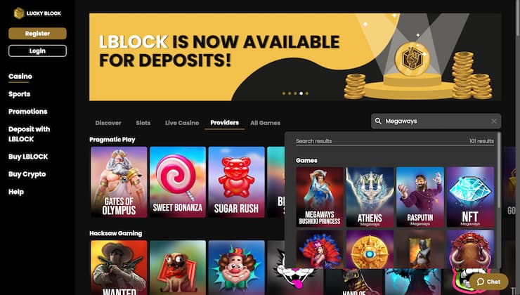 Lucky Block Casino Megaways Games