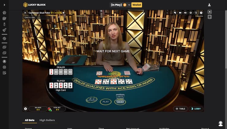 Live Caribbean Stud Poker