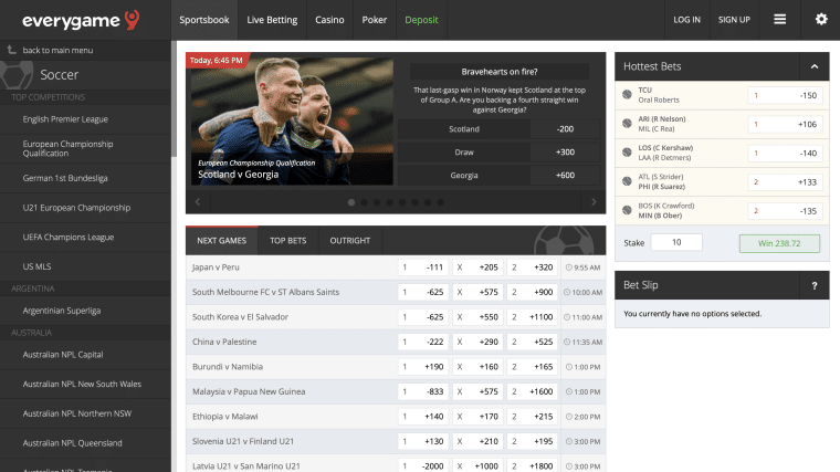 Everygame soccer betting