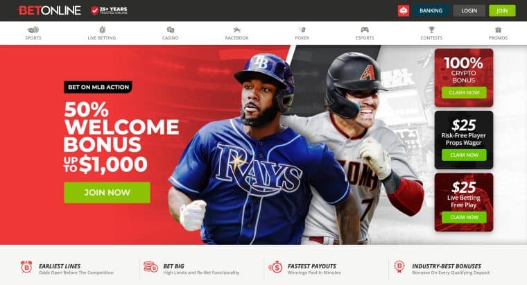 BetOnline homepage