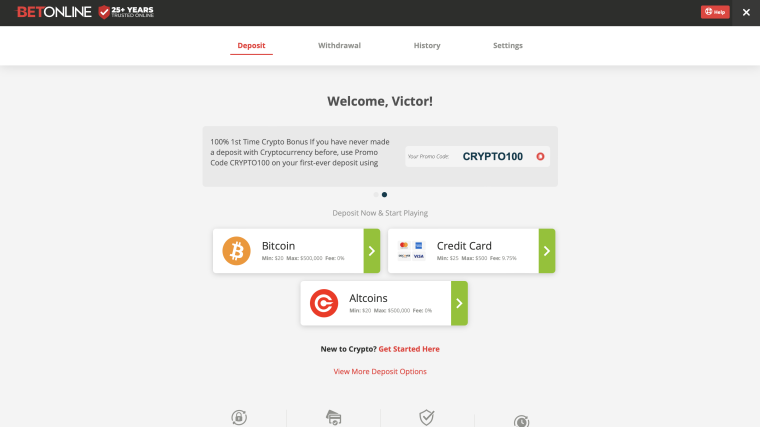 BetOnline payment methods