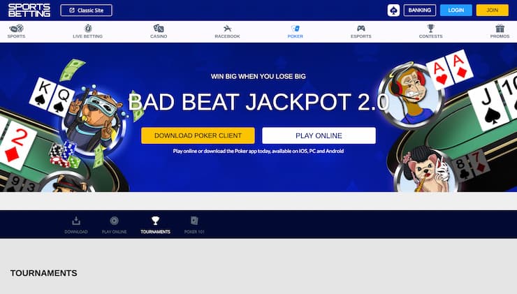 SportsBetting.ag Omaha Poker Online Site
