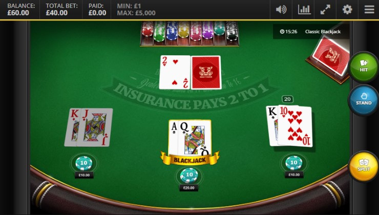 Classic Blackjack from Red Tiger Gaming
