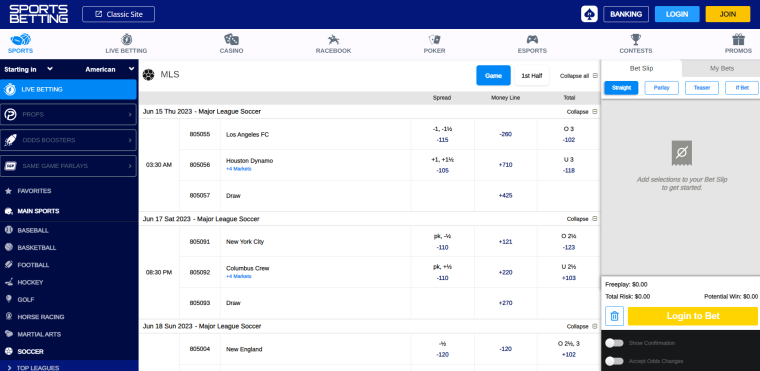 Sportsbetting.ag soccer