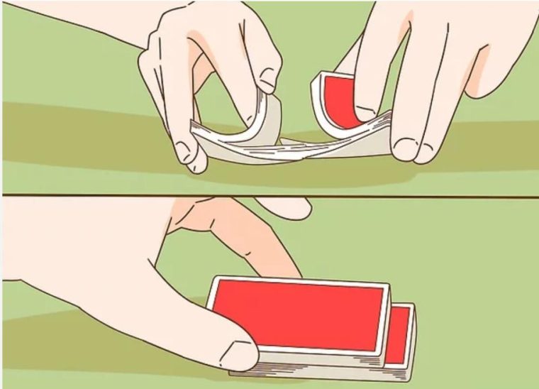 Shuffling and cutting the cards in how to deal blackjack