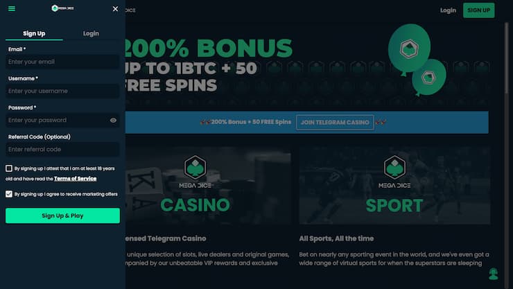 Mega Dice No Account Casino