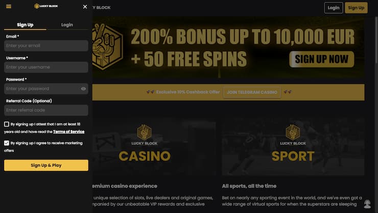 Lucky Block No Account Casino