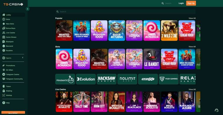 tg casino home page